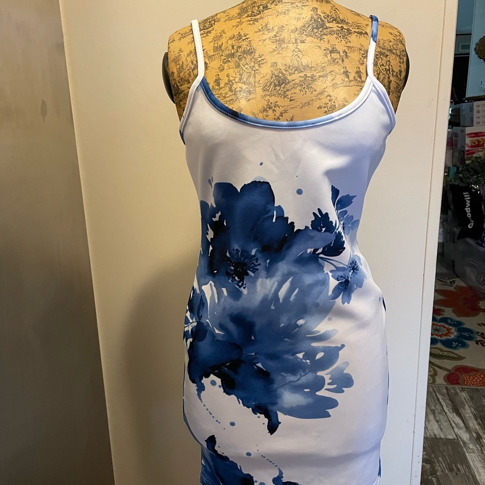 Charlotte Russe Blue and White Floral dress